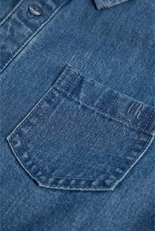 Chambray Blue Organically Grown Cotton Chambray Shirt - Shirts ...