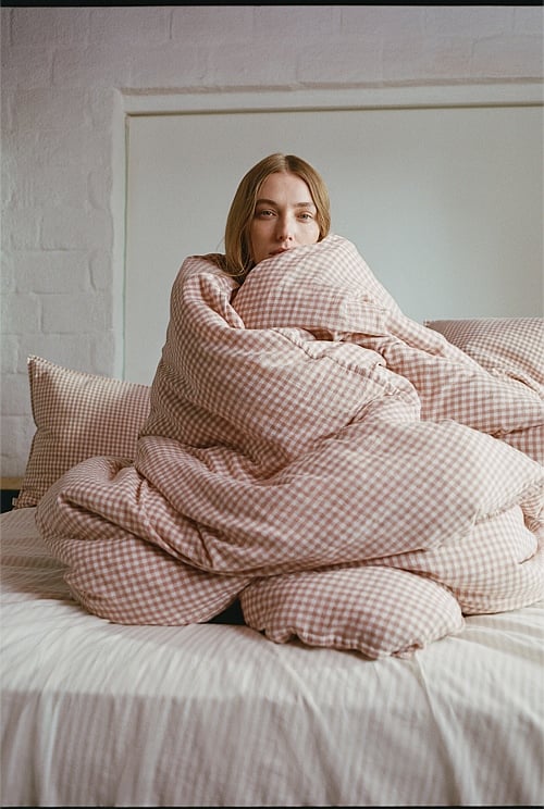 Pink Salt Noni Gingham King Quilt Cover King Quilt Covers Country Road