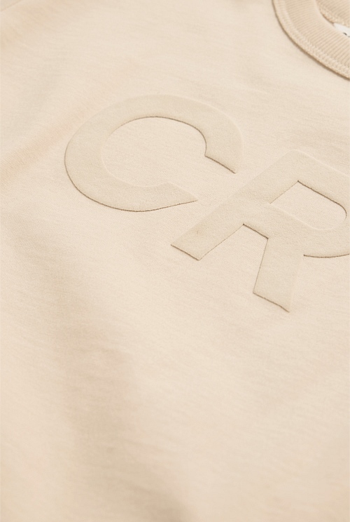 Light Sand Australian Cotton Puff Logo T-Shirt - New Logo | Country Road