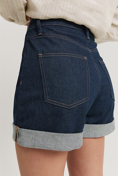 Raw Denim Denim Cuff Detail Short - Shorts | Country Road