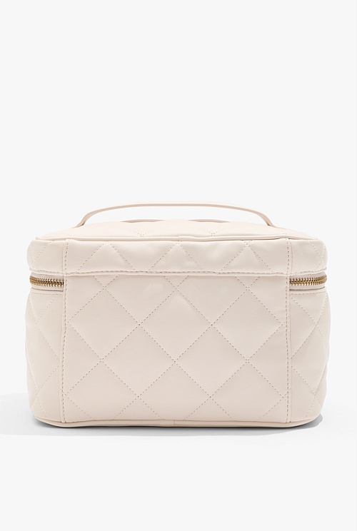 Oyster Quilted Large Cosmetic Case - Bags | Country Road