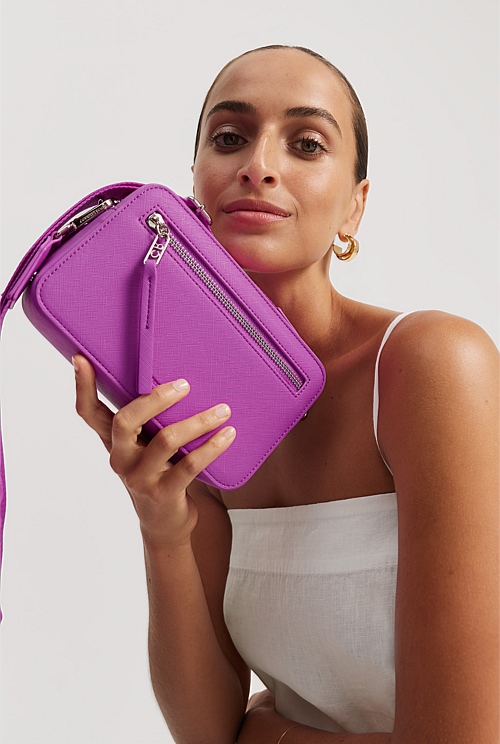 Fluoro Vivid Purple Branded Camera Bag Bags Country Road