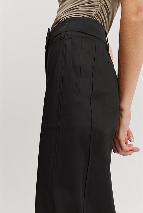 Black Australian Cotton Tailored Pant Pants Country Road