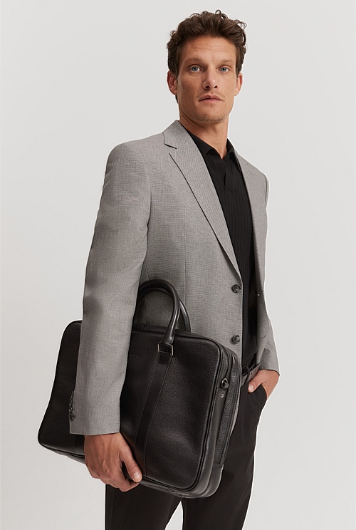 Black Leather Career Bag - Bags | Country Road