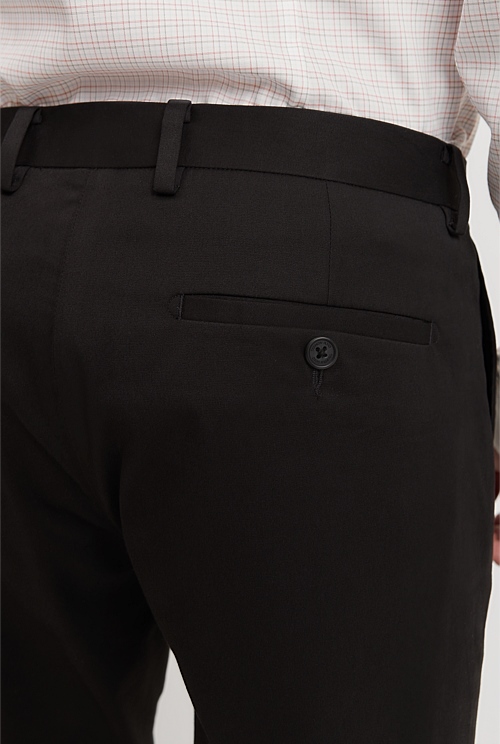 Black Slim Fit Cotton Stretch Pant - Pants | Country Road