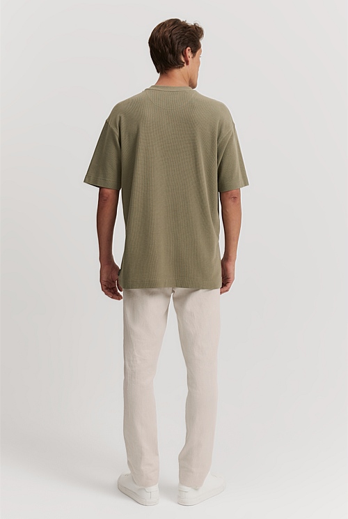 Sage Organically Grown Cotton Blend Relaxed Textured T-Shirt ...