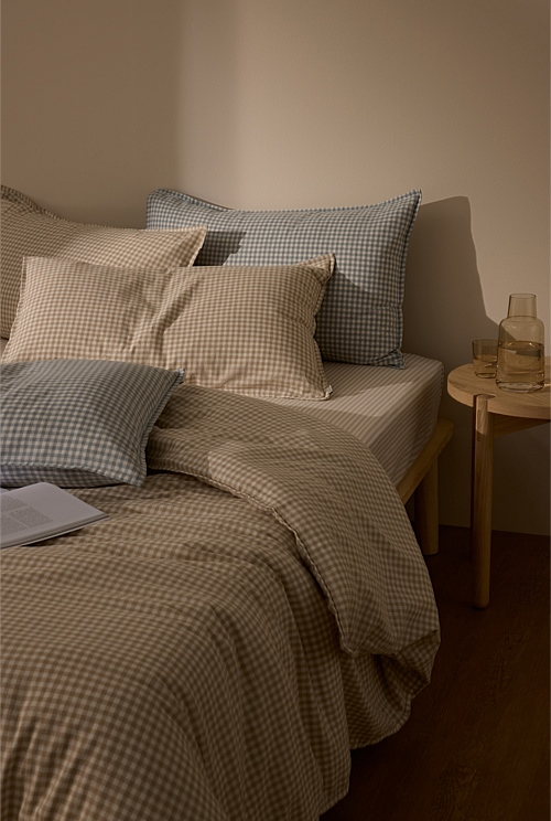 Fawn Noni Gingham King Quilt Cover King Quilt Covers Country Road