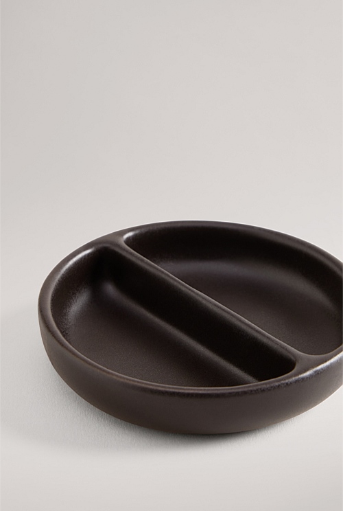 Matte Black Tapas Salt and Pepper Dish Serving Country Road