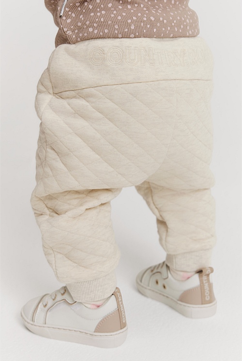 Oatmeal Marle Organically Grown Cotton Blend Quilt Sweat Pant - Sweats ...