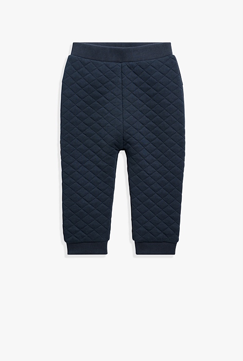 Navy Organically Grown Cotton Blend Quilt Sweat Pant - Sweats | Country ...