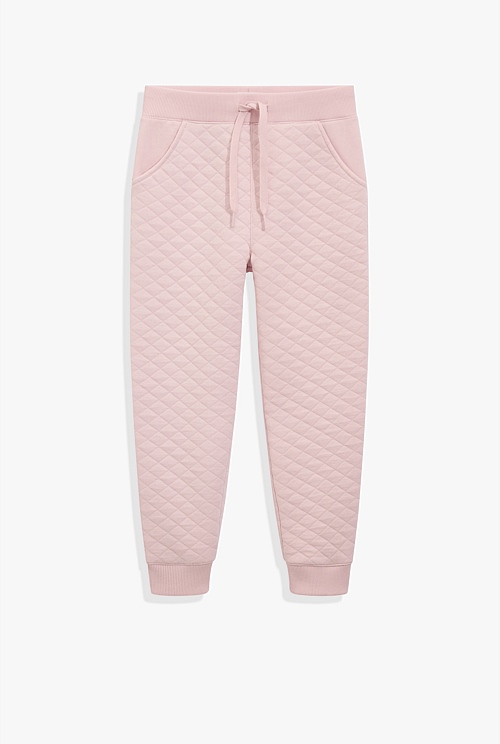 Mineral Pink Australian Cotton Blend Quilt Sweat Pant - Sweats ...