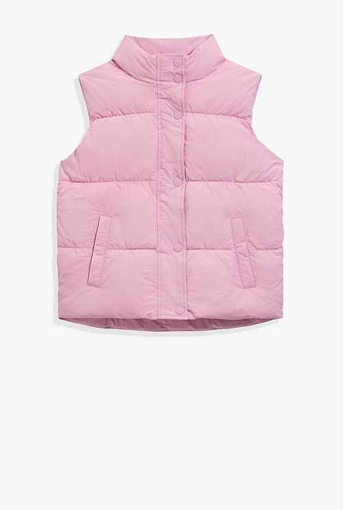 Rose Recycled Nylon Puffer Vest Jacket - Jackets & Coats | Country Road