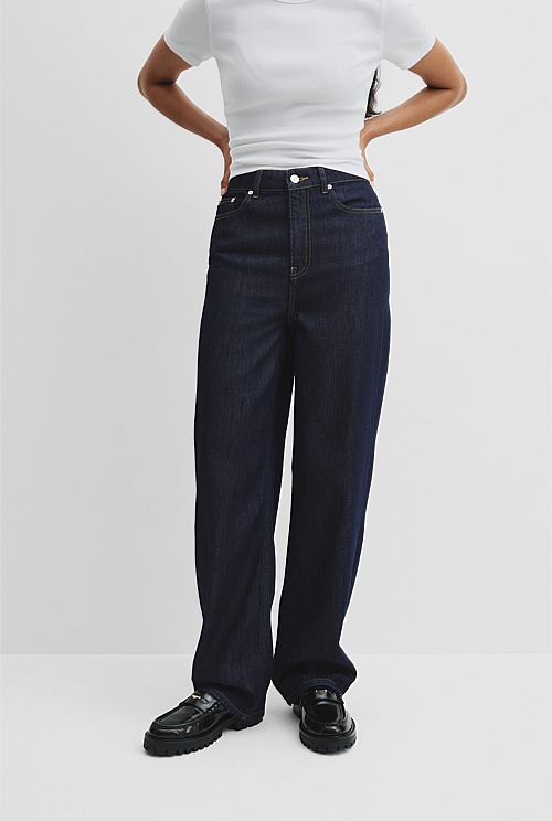 Indigo Rinse Relaxed Fit Jean - Pants | Country Road