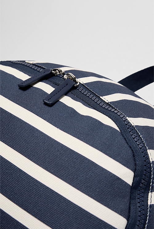 Navy Stripe Backpack Natural Fibres Country Road