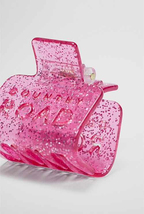 Pink Glitter CR Branded Hair Clip - Accessories | Country Road