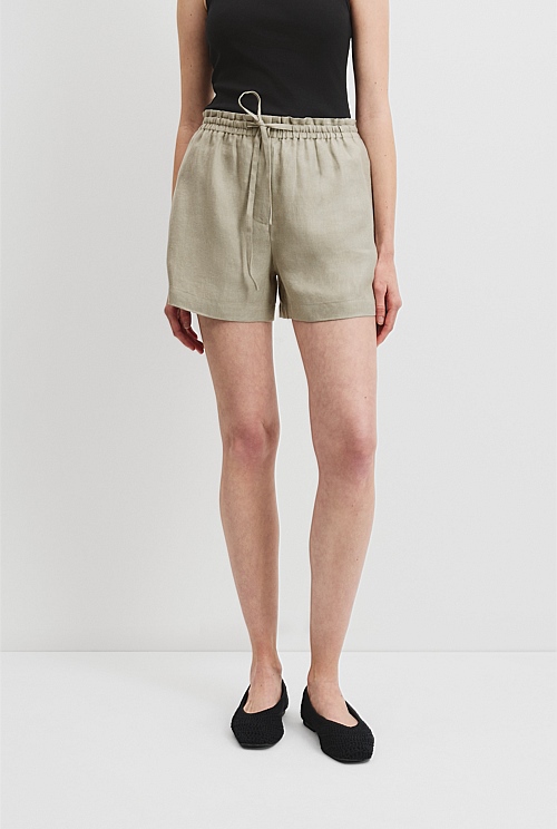 Army Organically Grown Linen Relaxed Short Shorts Country Road