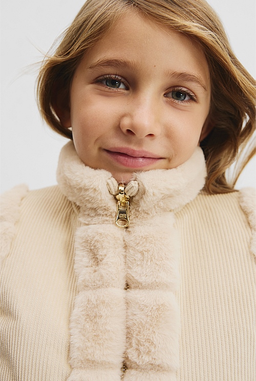 Reversible Fur Padding Vest