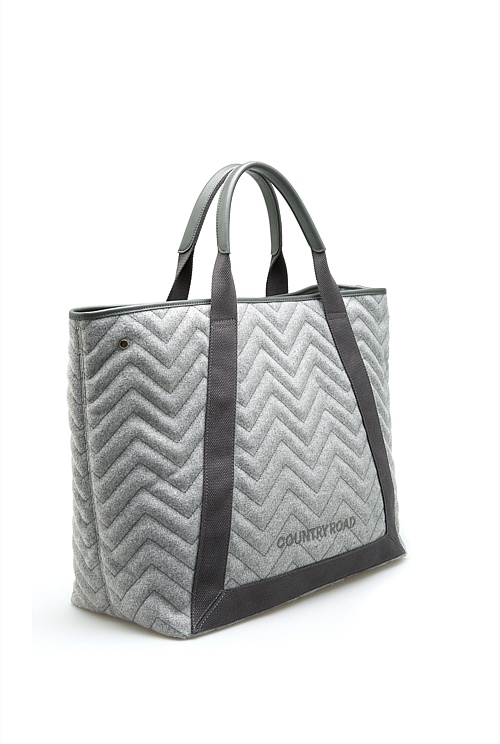 Grey Quilted Country Road Classic Tote Bags Country Road