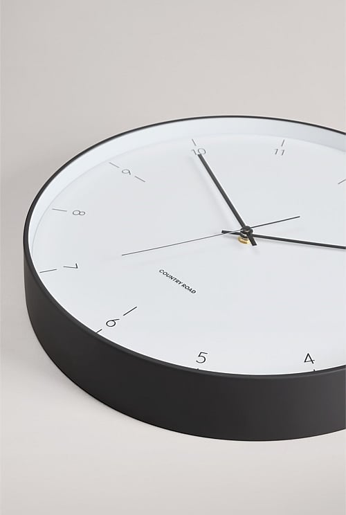 Black Della Large Clock Decorator Country Road