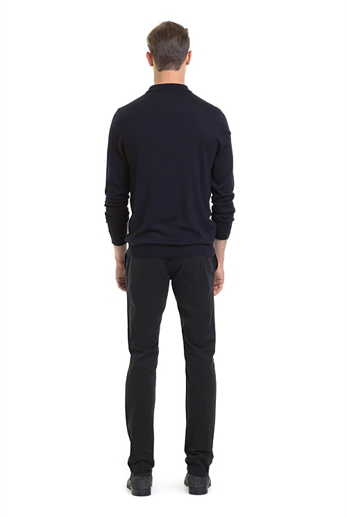 Navy Marle Tasmanian Merino Polo - Knitwear | Country Road