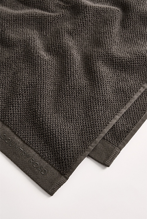 Charcoal Calo Australian Cotton Bath Sheet Towels & Mats Country Road