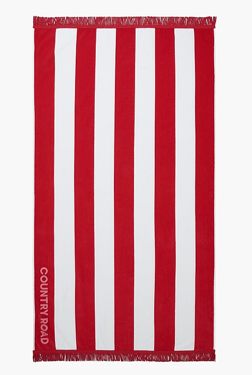 Salsa Red Beau Australian Cotton Beach Towel Beach Towels Country Road