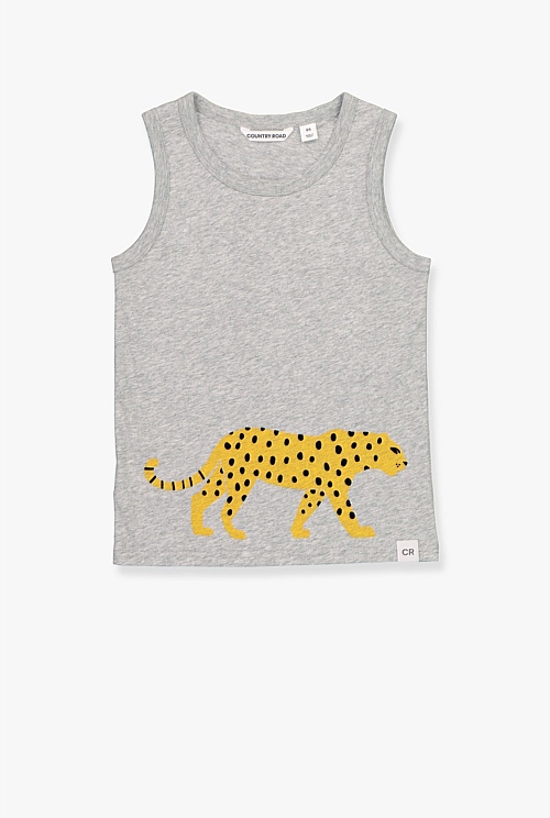 Light Grey Marle Leopard Tank - T-Shirts | Country Road