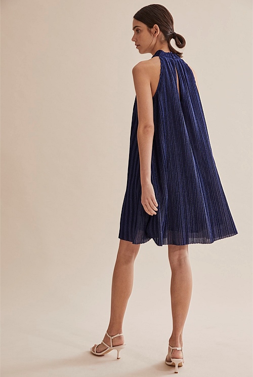 Princess Blue Pleat Mini Dress - Dresses | Country Road