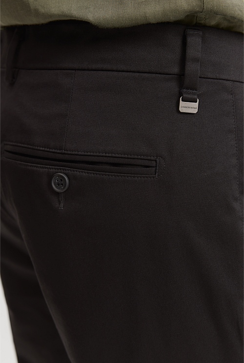 Black Regular Fit Travel Trouser - Chinos | Country Road