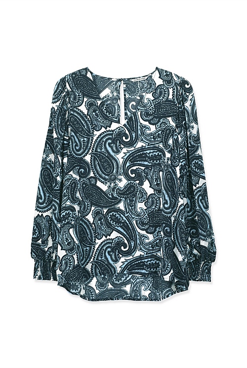 Ink Winter Paisley Popover - Shirts | Country Road