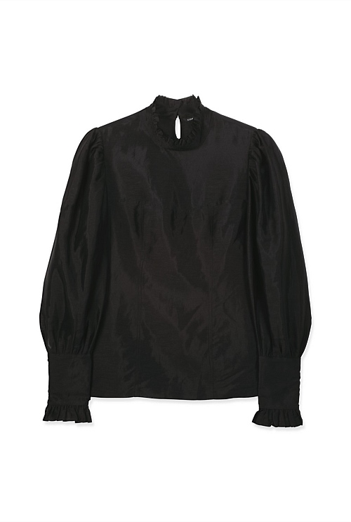Black Panelled Blouse - Shirts | Country Road