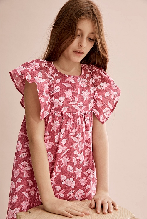 Washed Red Multi Floral Dress - Dresses | Country Road