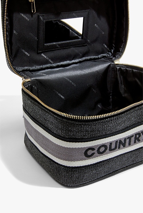 Black Large Branded Cosmetic Bag Bags Country Road