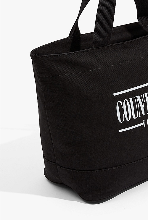 Black Australian Cotton Printed Heritage Shopper - Bags | Country Road