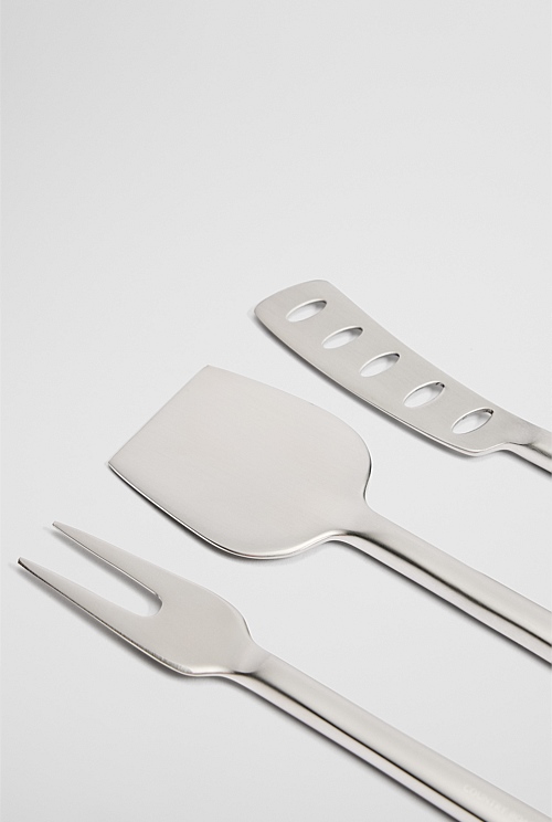 Brushed Steel Nolan Cheese Knife Set of 2 Serving Country Road